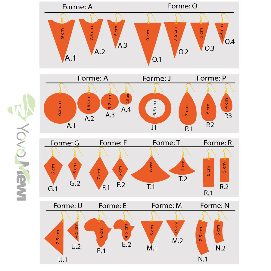 Boucle d'oreilles créole en tissu Wax  orange, forme ronde, bijoux en wax / n .223