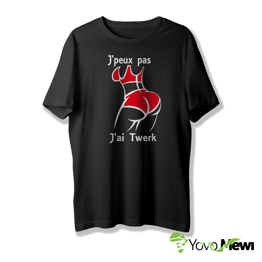 Tee-shirt  danse twerck , coupe femme, flocage noir rouge , tee-shirt femme  n.35