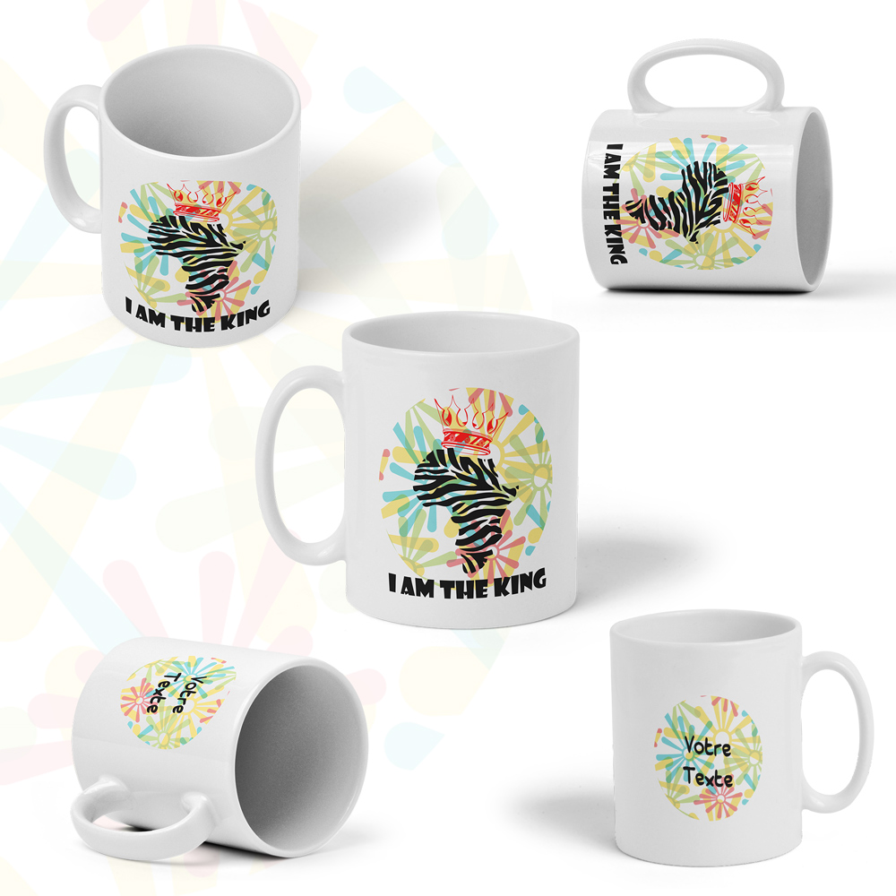 Mug  "I AM THE kING "  impression sublimation, idée cadeau, mug perssoalisable