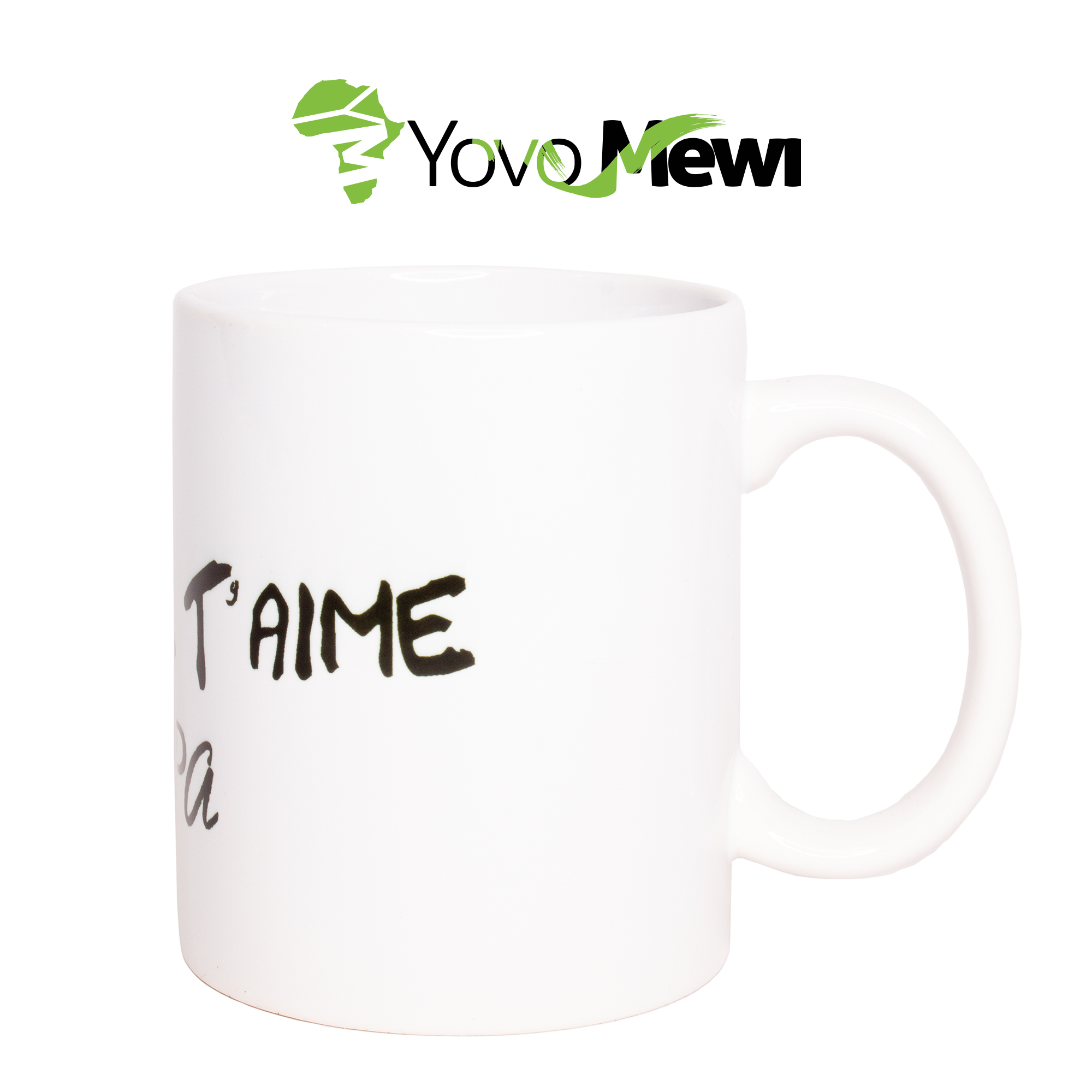 Mug "Je t'aime papa" motif coeurs en wax fleurs de mariage tasse céramique, mug personnalisable