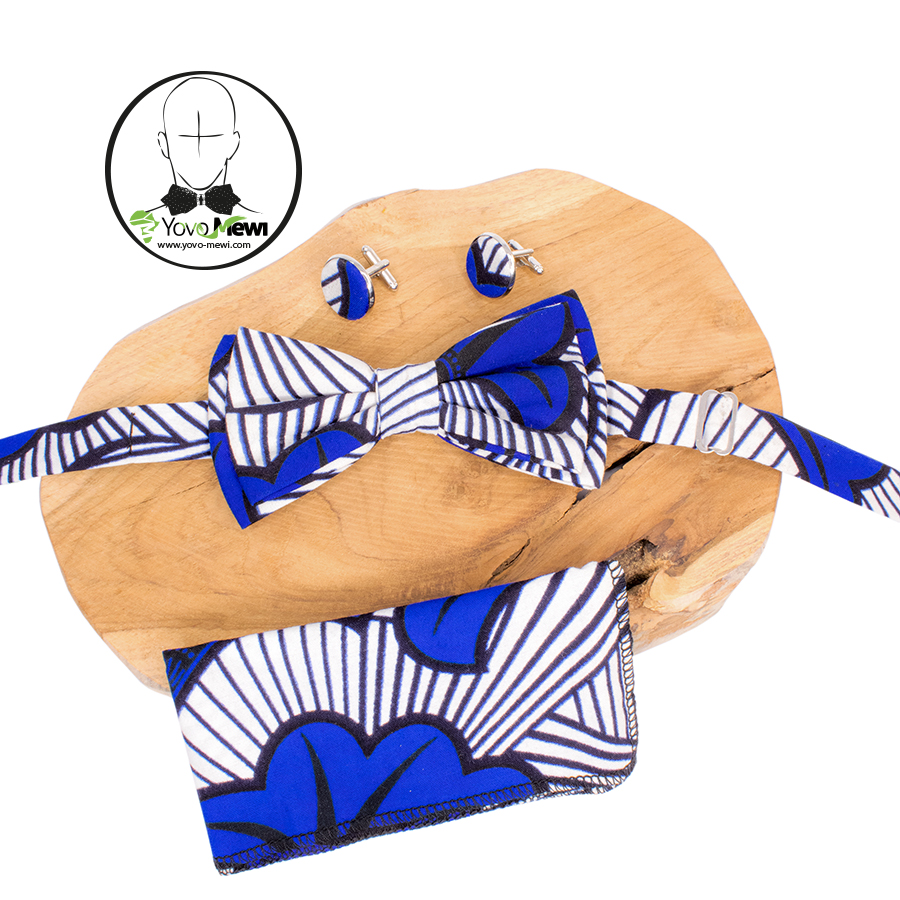 Nœud Papillon wax fleurs de mariage, bleu, idée cadeau , cérémonie mariage n°44