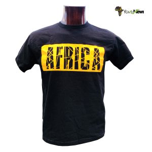 Tee-shirt  flocage AFRICA, t-shirt taille mix noir Flocage Orange,  n.11