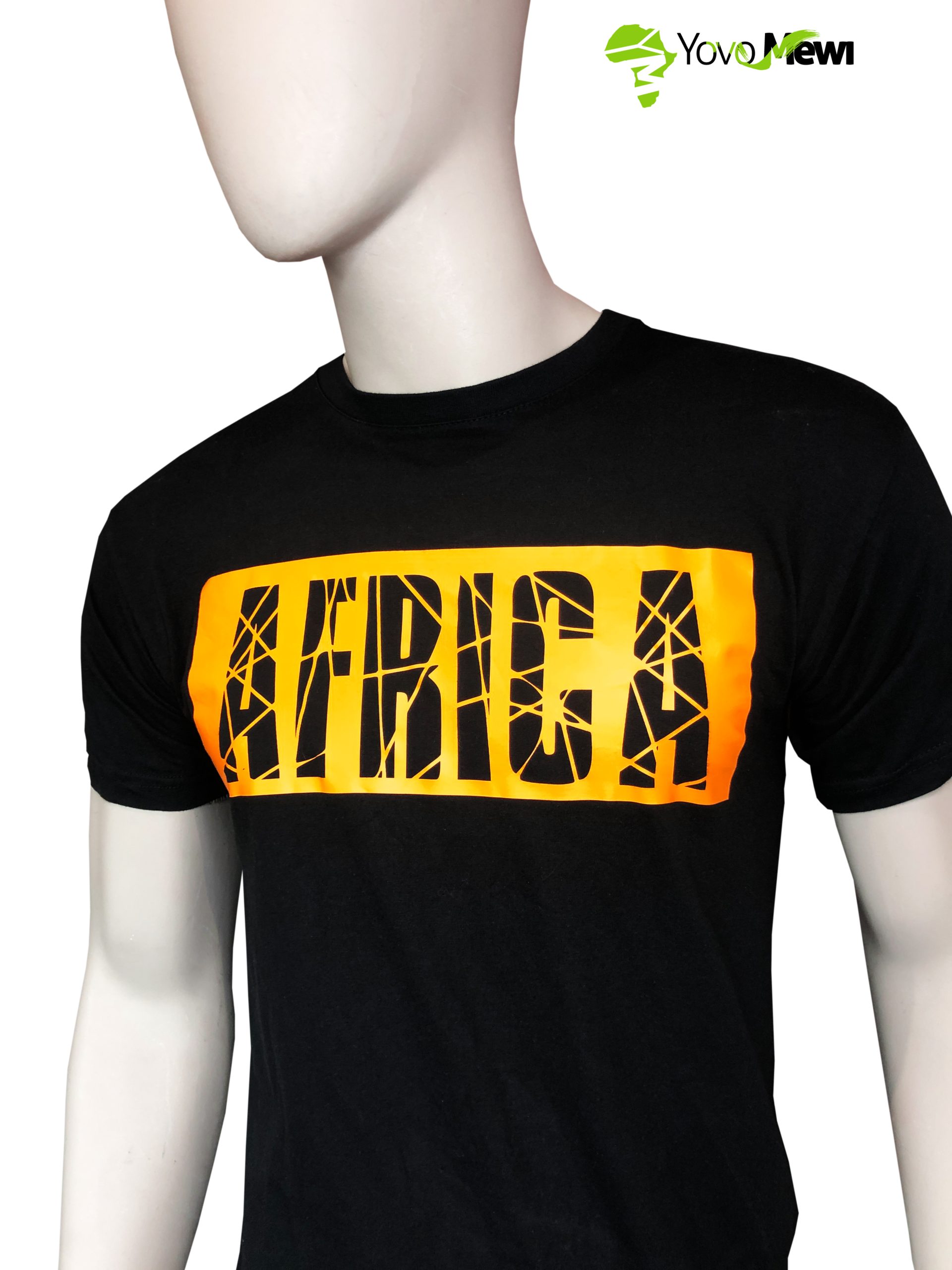 Tee-shirt  flocage AFRICA, t-shirt taille mix noir Flocage Orange,  n.11
